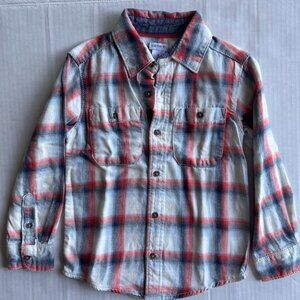 Carter's Boys' Plaid Flannel Button-Up Shirt - Red & Blue - Size 4T - NWOT